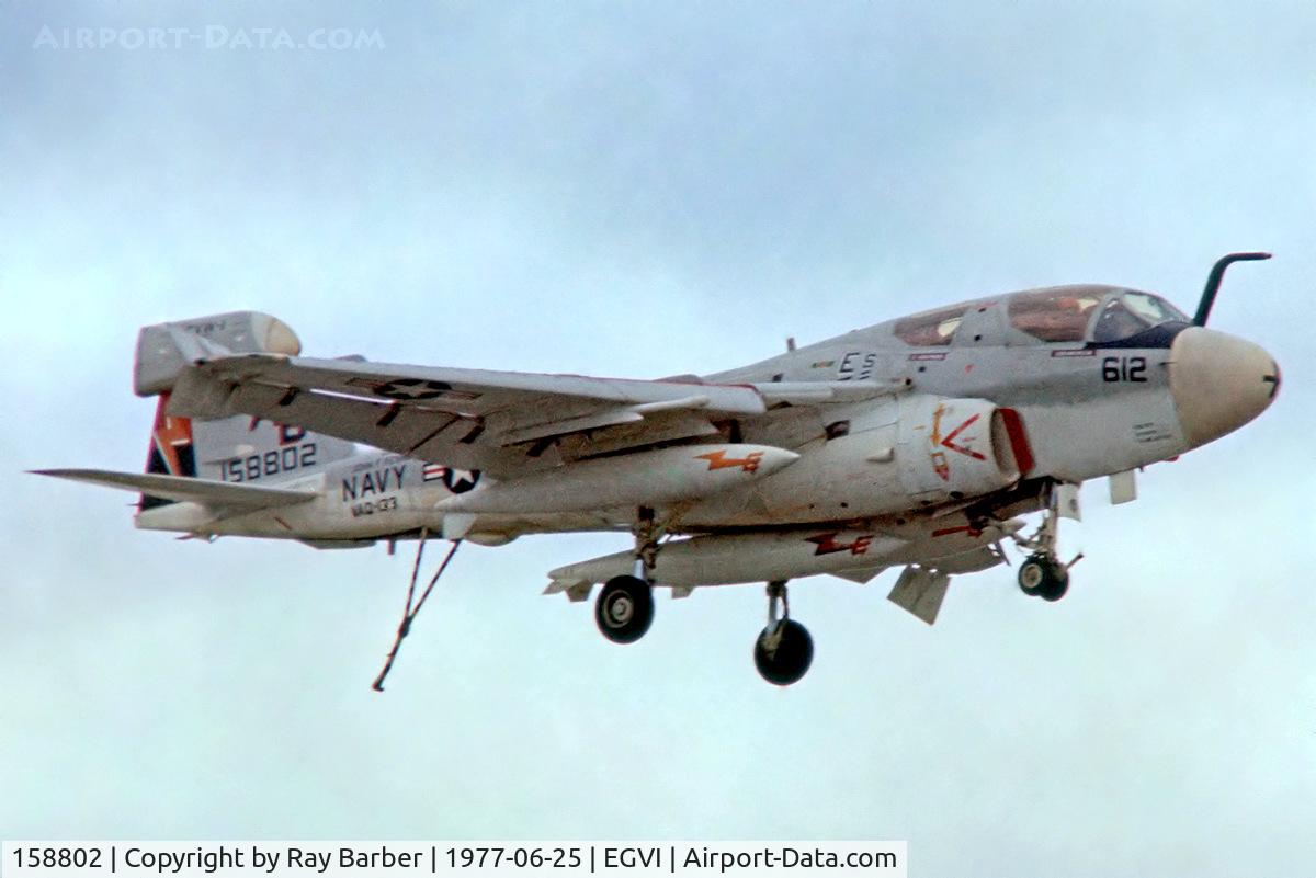 158802, Grumman EA-6B Prowler C/N P-32, Grumman EA-6B Prowler [P-32] (United States Navy) RAF Greenham Common~G 25/06/1977. From a slide.