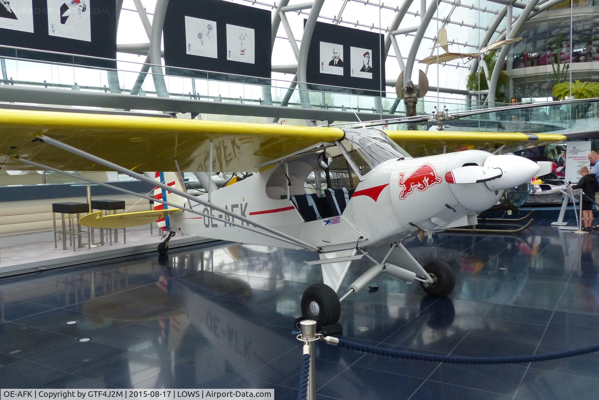 OE-AFK, 1953 Piper PA-18-105 Special C/N 18-2415, OE-AFK displayed in Red Bull hangar at Salzburg 17.8.15