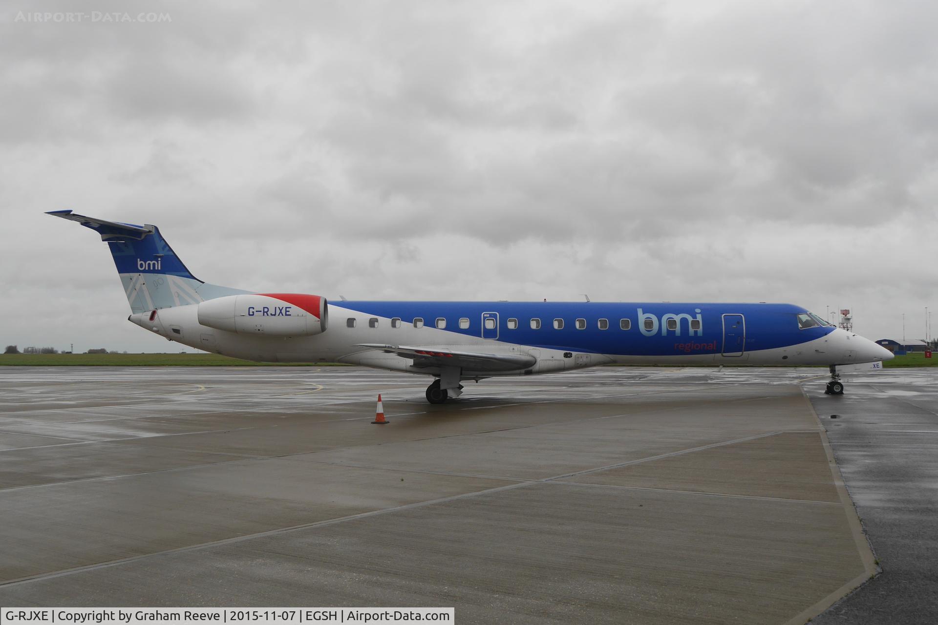 G-RJXE, 2000 Embraer EMB-145EP (ERJ-145EP) C/N 145245, Parked at Norwich.