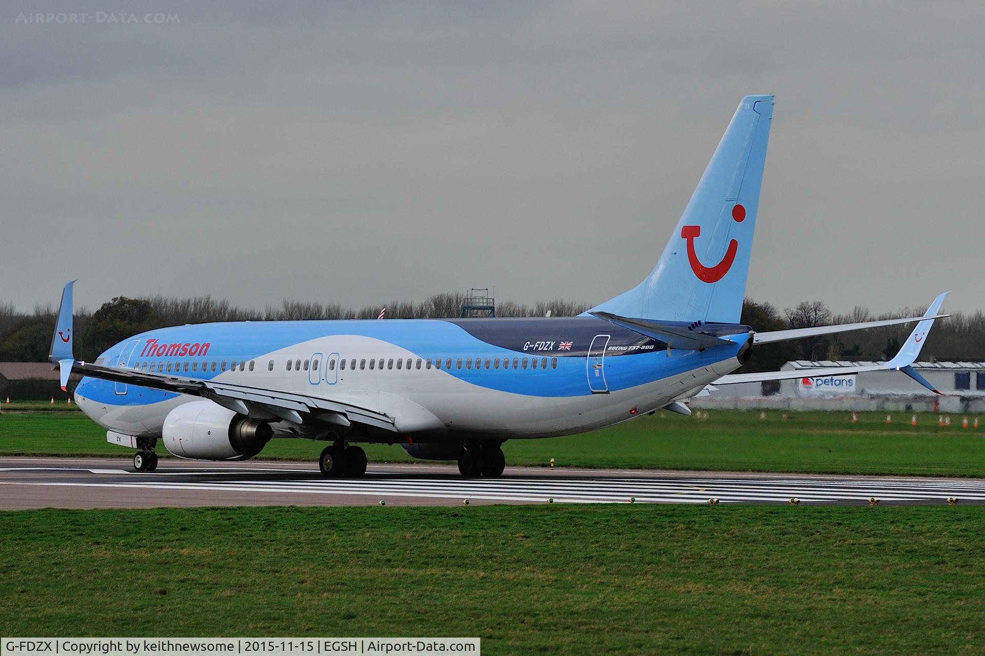 G-FDZX, 2011 Boeing 737-8K5 C/N 37258, Leaving for Tenerife.