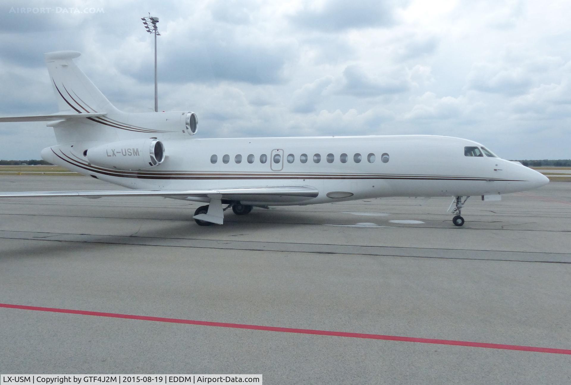 LX-USM, 2012 Dassault Falcon 7X C/N 167, LX-USM at Munich 19.8.15