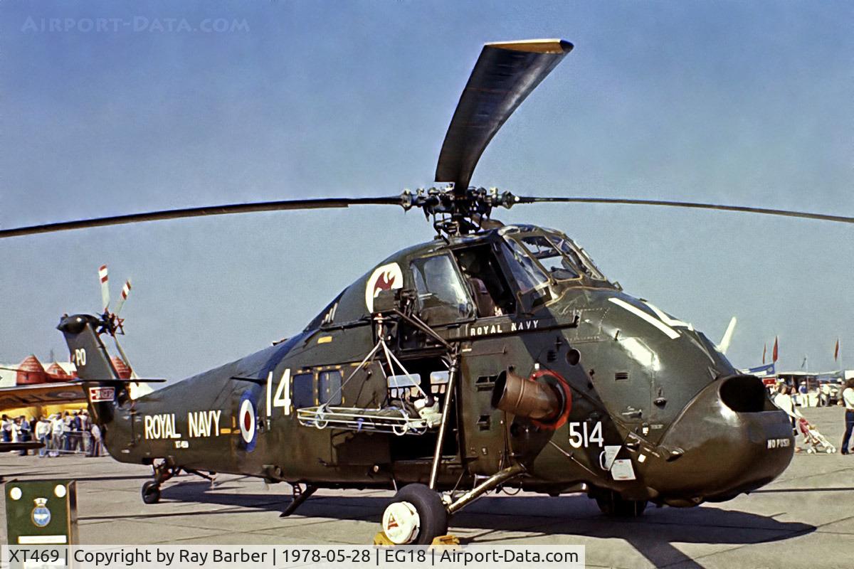 XT469, 1965 Westland Wessex HU.5 C/N WA291, Westland WS.58 HU.5 Wessex [WA291] (Royal Navy) RAF Bassingbourn~G 28/05/1978. From a slide.