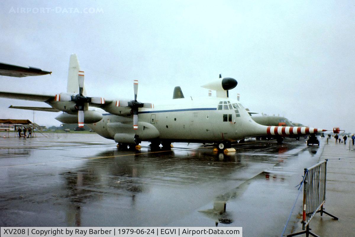 XV208, 1966 Lockheed C-130K Hercules W.2 C/N 382-4233, Lockheed C-130K W.2 Hercules [4233] (Royal Air Force) RAF Greenham Common~G 24/06/1979. From a slide. Nicknamed 