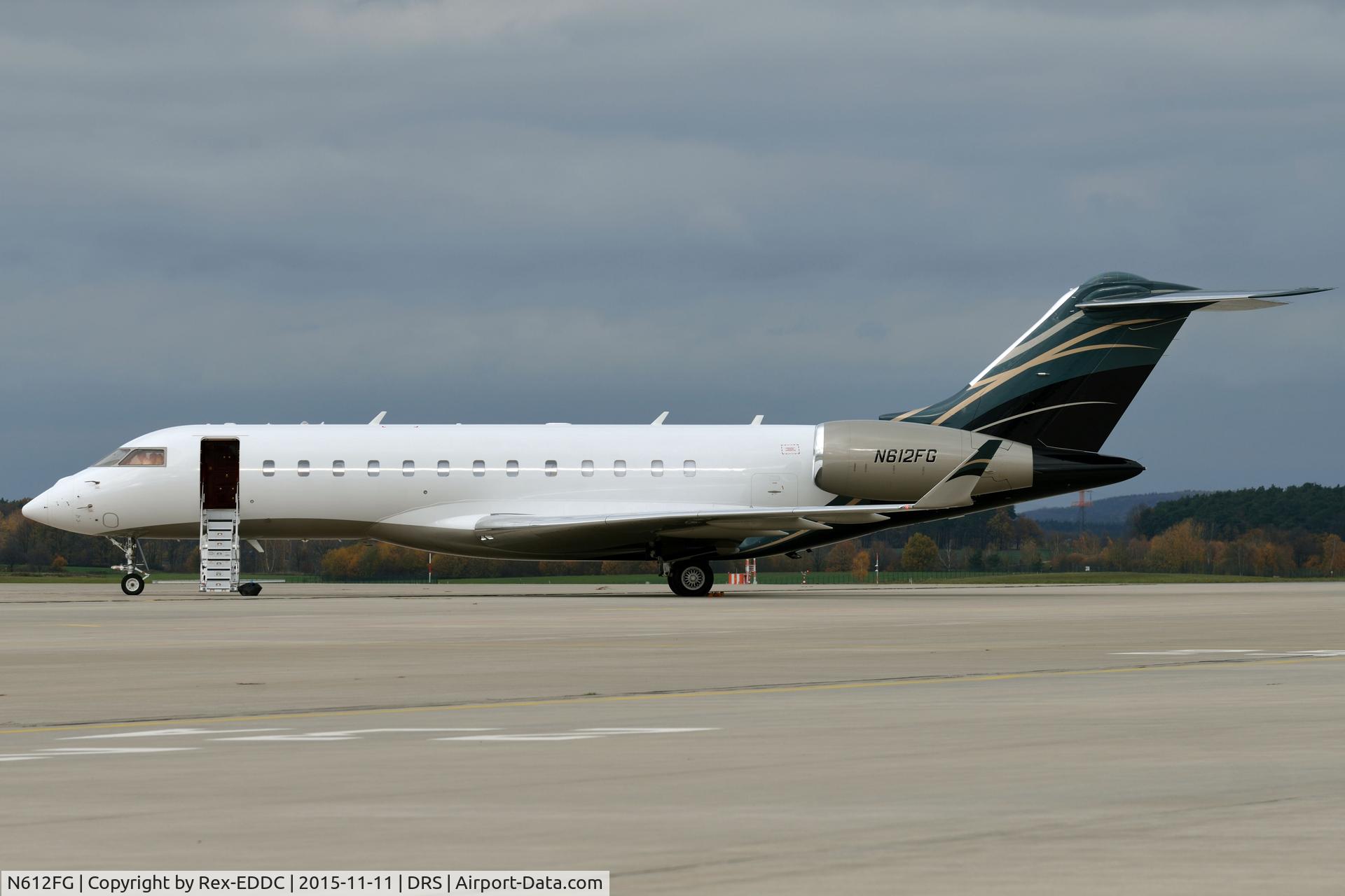 N612FG, 2012 Bombardier BD-700-1A10 Global 6000 C/N 9490, N612FG  Bombardier BD-700-1A10 Global 6000  N612FG LLC, 
routing Champaign (Illnois/USA) - Dresden - Detroit Wayne (Michigan/USA),