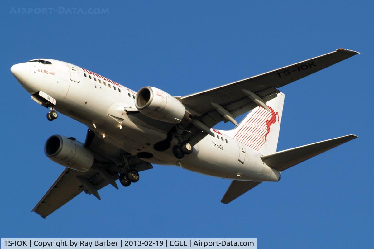 TS-IOK, 1999 Boeing 737-6H3 C/N 29496, Boeing 737-6H3 [29496] (Tunis Air) Home~G 19/02/2013. On approach 27R.