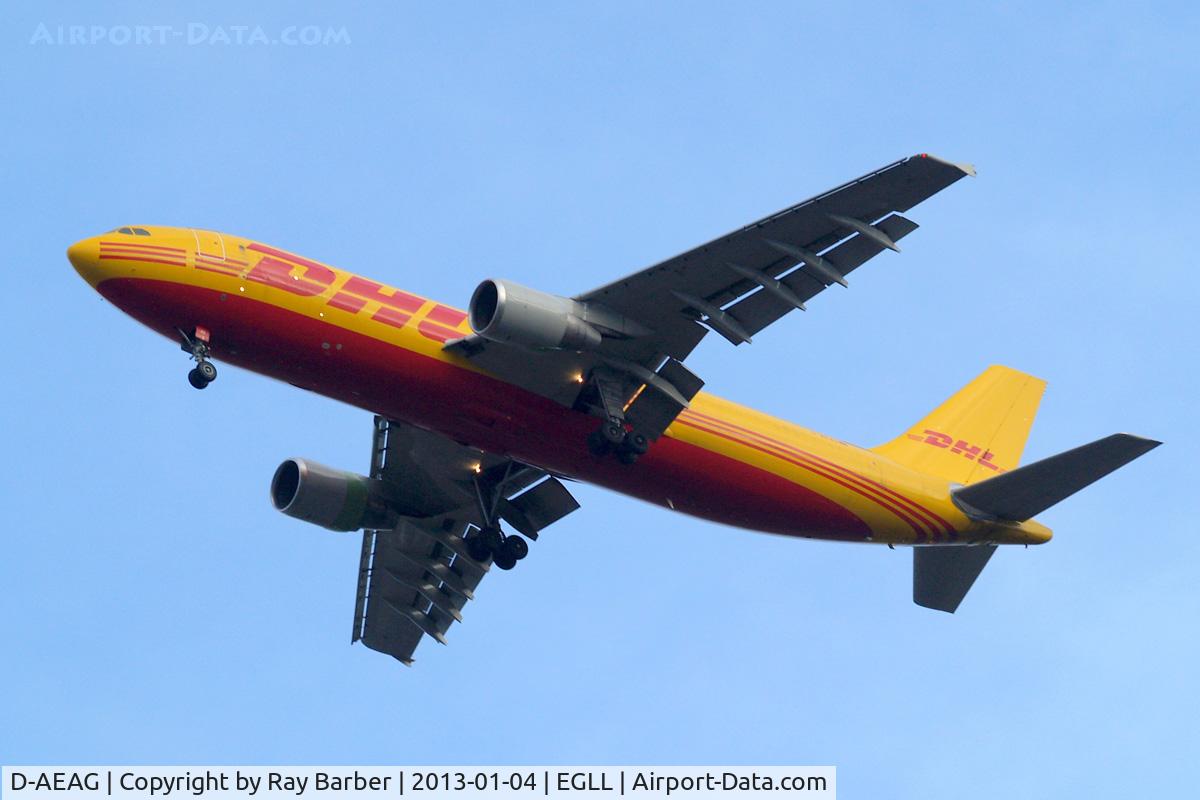 D-AEAG, 1991 Airbus A300B4-622R(F) C/N 621, Airbus A300B4-622R [621] (DHL) Home~G 04/01/2013. On approach 27R.