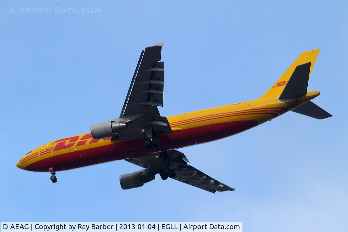 D-AEAG, 1991 Airbus A300B4-622R(F) C/N 621, Airbus A300B4-622R [621] (DHL) Home~G 04/01/2013. On approach 27R.