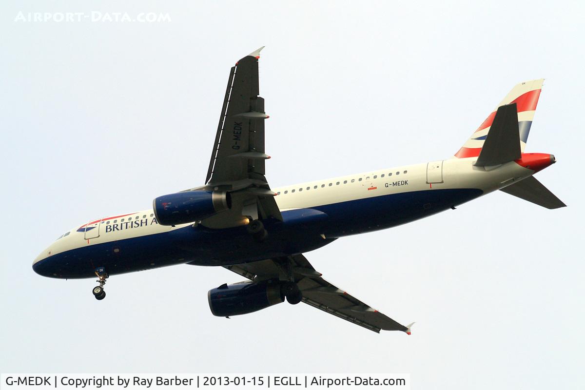 G-MEDK, 2005 Airbus A320-232 C/N 2441, Airbus A320-232 [2441] (British Airways) Home~G 15/01/2013. On approach 27R.
