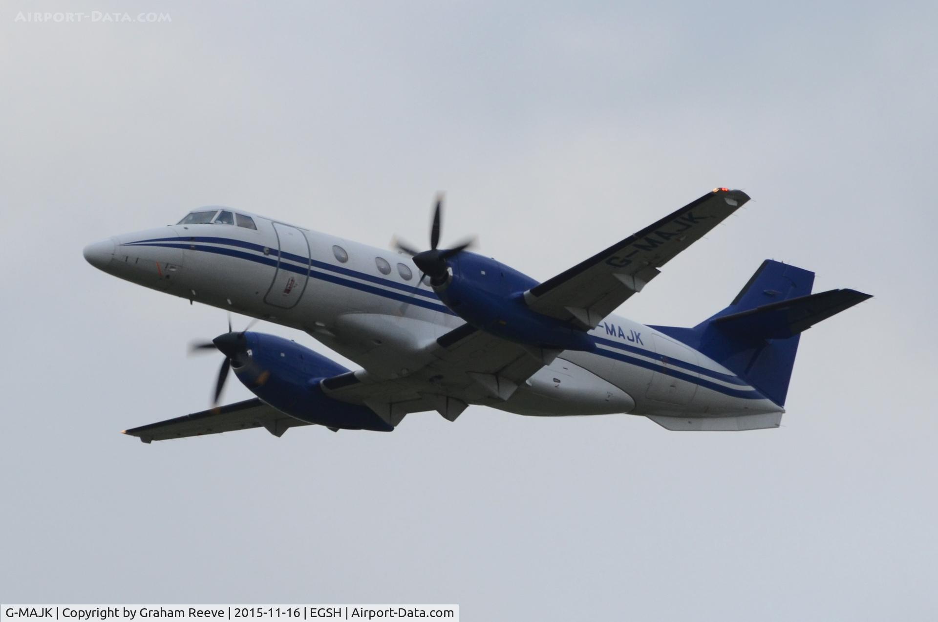 G-MAJK, 1995 British Aerospace Jetstream 41 C/N 41070, Departing from Norwich.