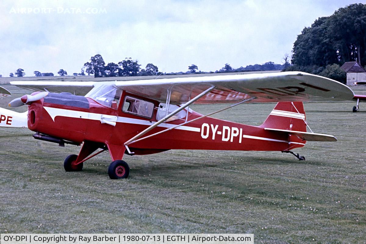 OY-DPI, 1946 Auster J-1 Autocrat C/N 2129, Auster J/1 Autocrat [2129] Old Warden~G 13/07/1980. From a slide.