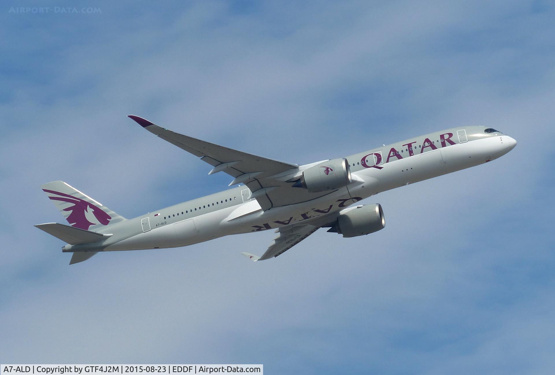 A7-ALD, 2015 Airbus A350-941 C/N 010, A7-ALD at Frankfurt 23.8.15