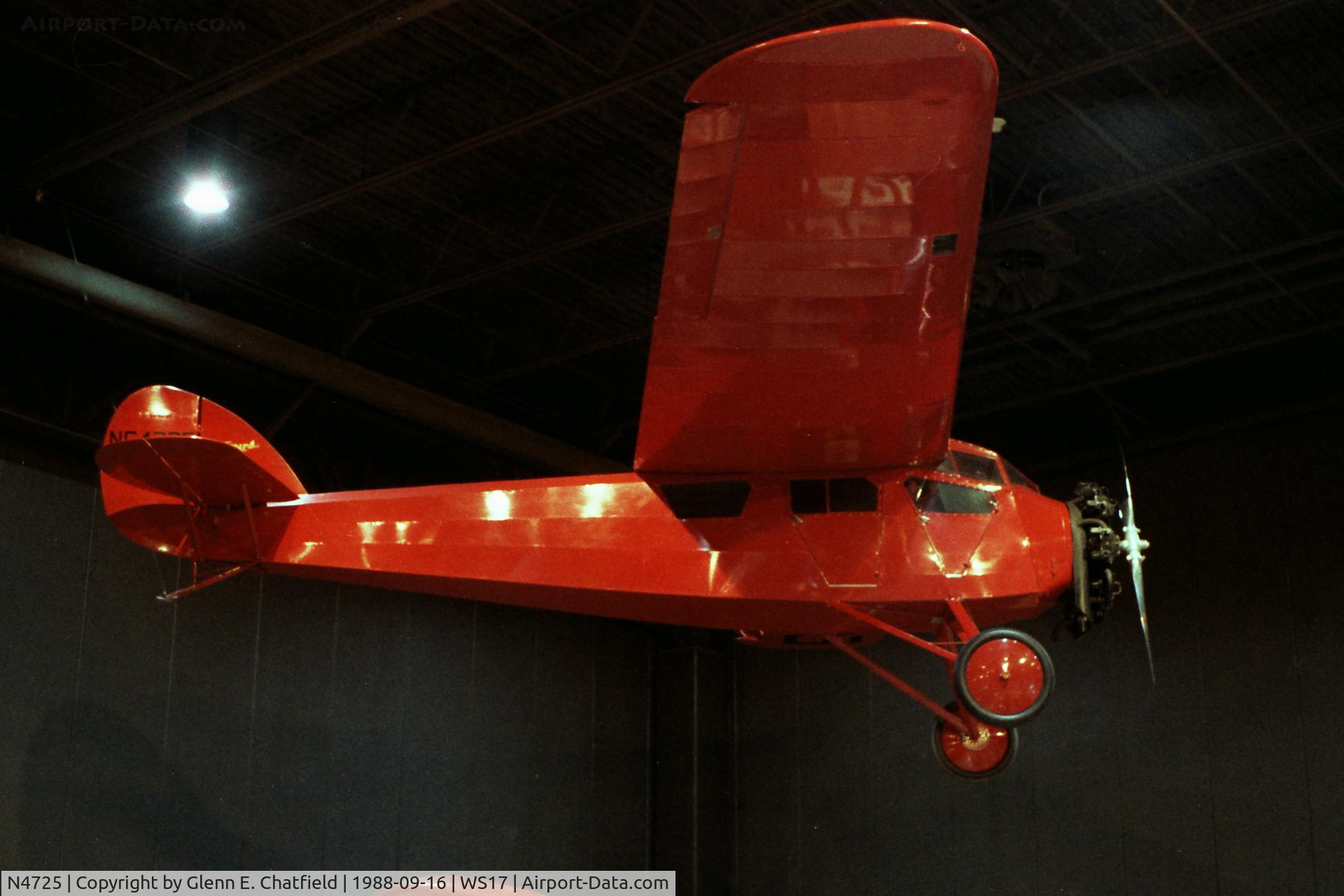 N4725, 1928 Cessna AW C/N 120, Hanging at the EAA Museum