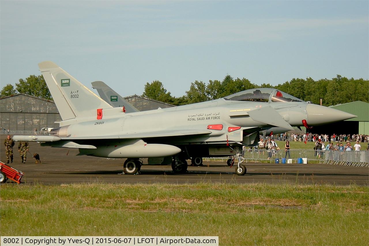 8002, 2015 Eurofighter EF-2000 Typhoon S C/N CS032/450, Royal Saudi Air Force Eurofighter EF-2000 Typhoon, Static display, Tours-St Symphorien Air Base 705 (LFOT-TUF) Open day 2015
