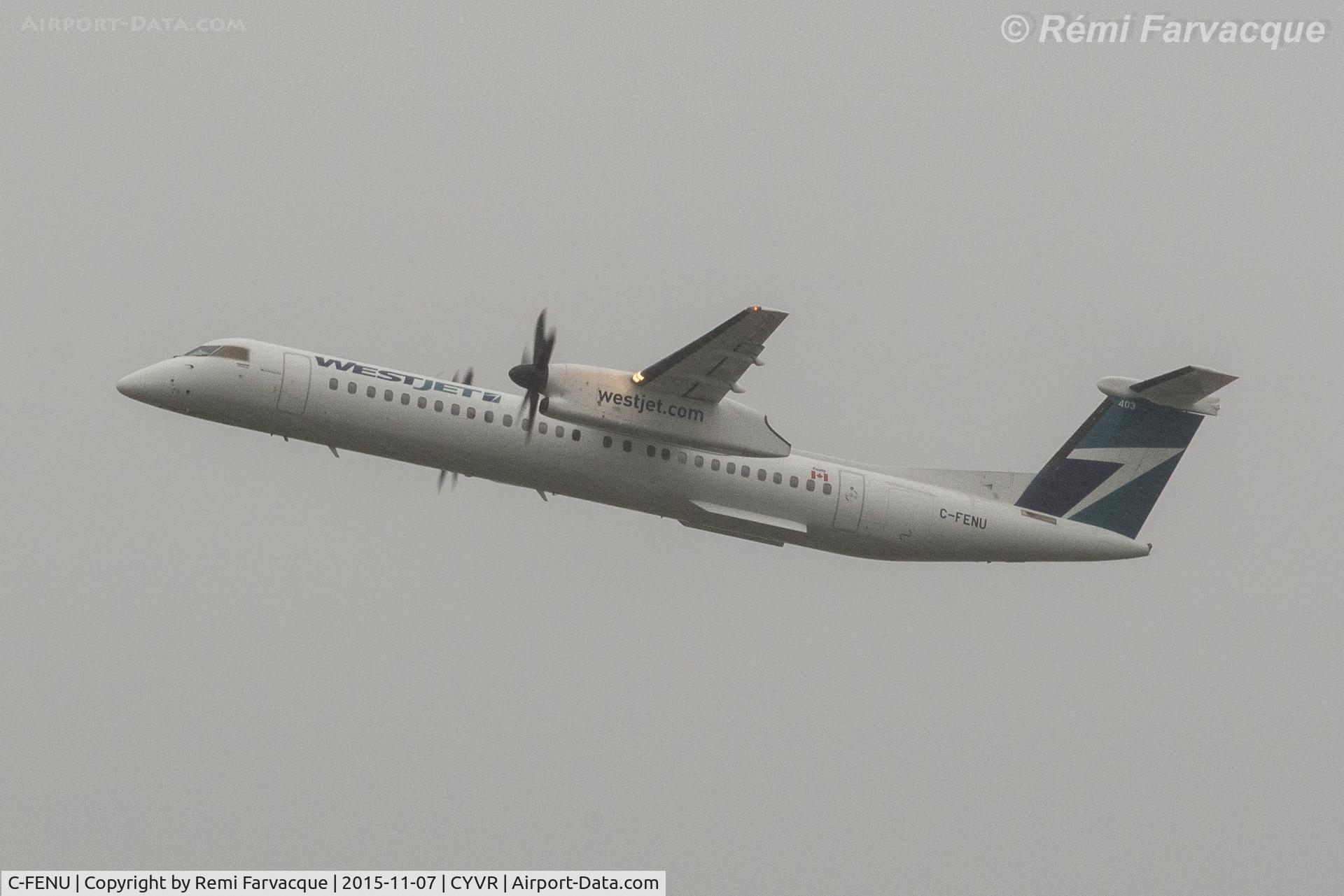 C-FENU, 2013 De Havilland Canada DHC-8-402Q Dash 8 C/N 4446, Departure from south runway