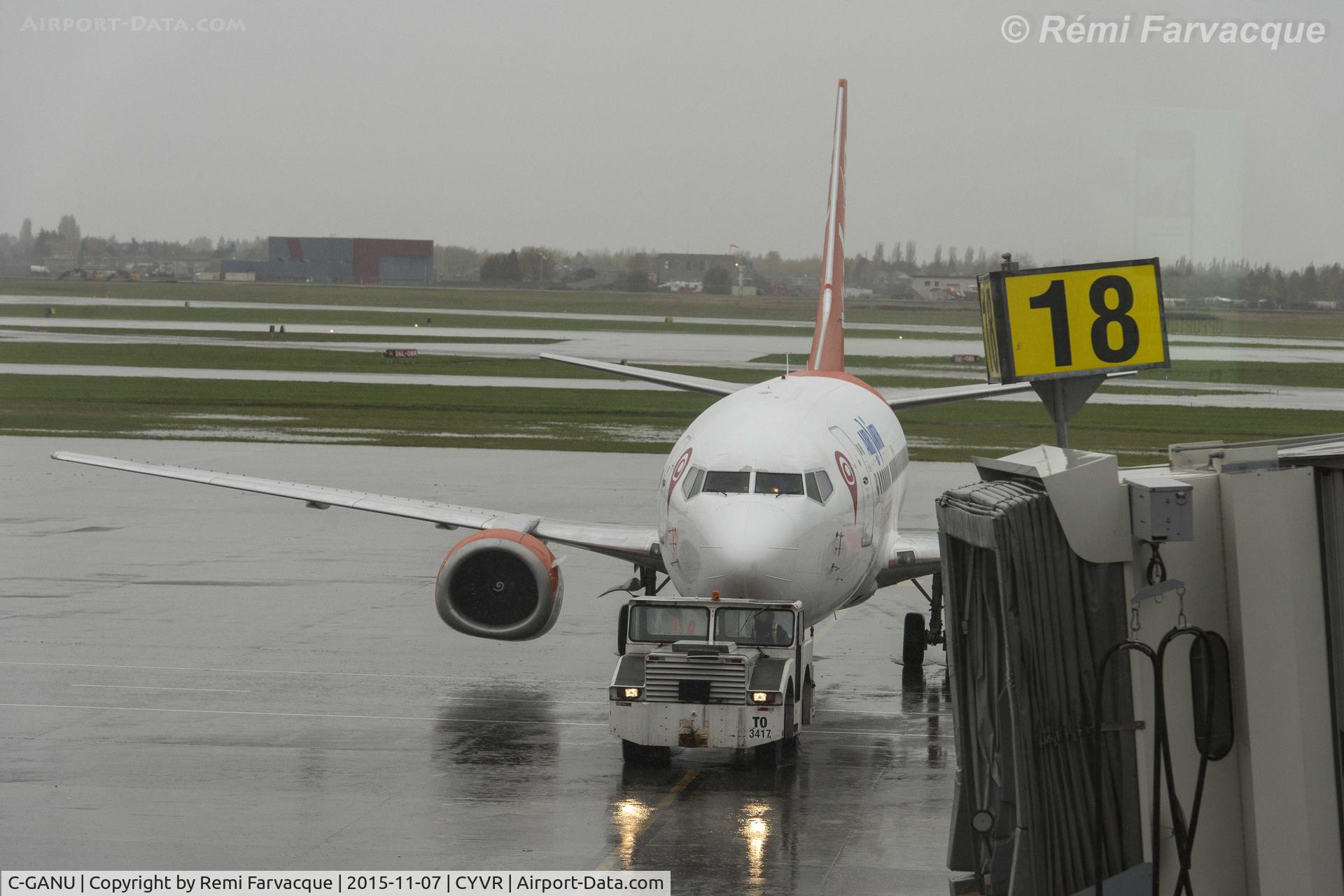 C-GANU, 1992 Boeing 737-55D C/N 27416, Being pushed back