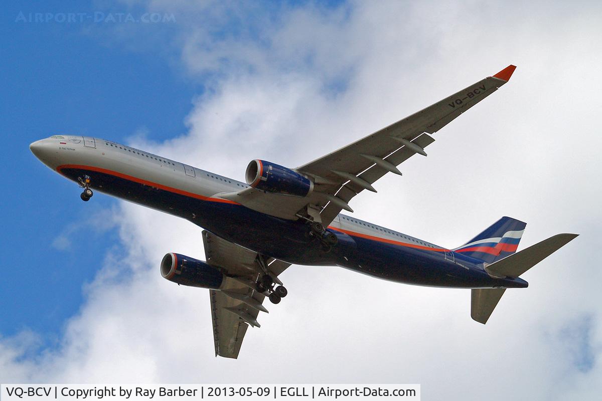 VQ-BCV, 2009 Airbus A330-343X C/N 1072, Airbus A330-343X [1072] (Aeroflot Russian Airlines) Home~G 09/05/2013. On approach 27R.