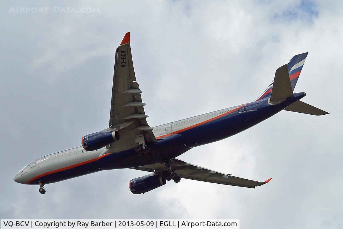 VQ-BCV, 2009 Airbus A330-343X C/N 1072, Airbus A330-343X [1072] (Aeroflot Russian Airlines) Home~G 09/05/2013. On approach 27R.