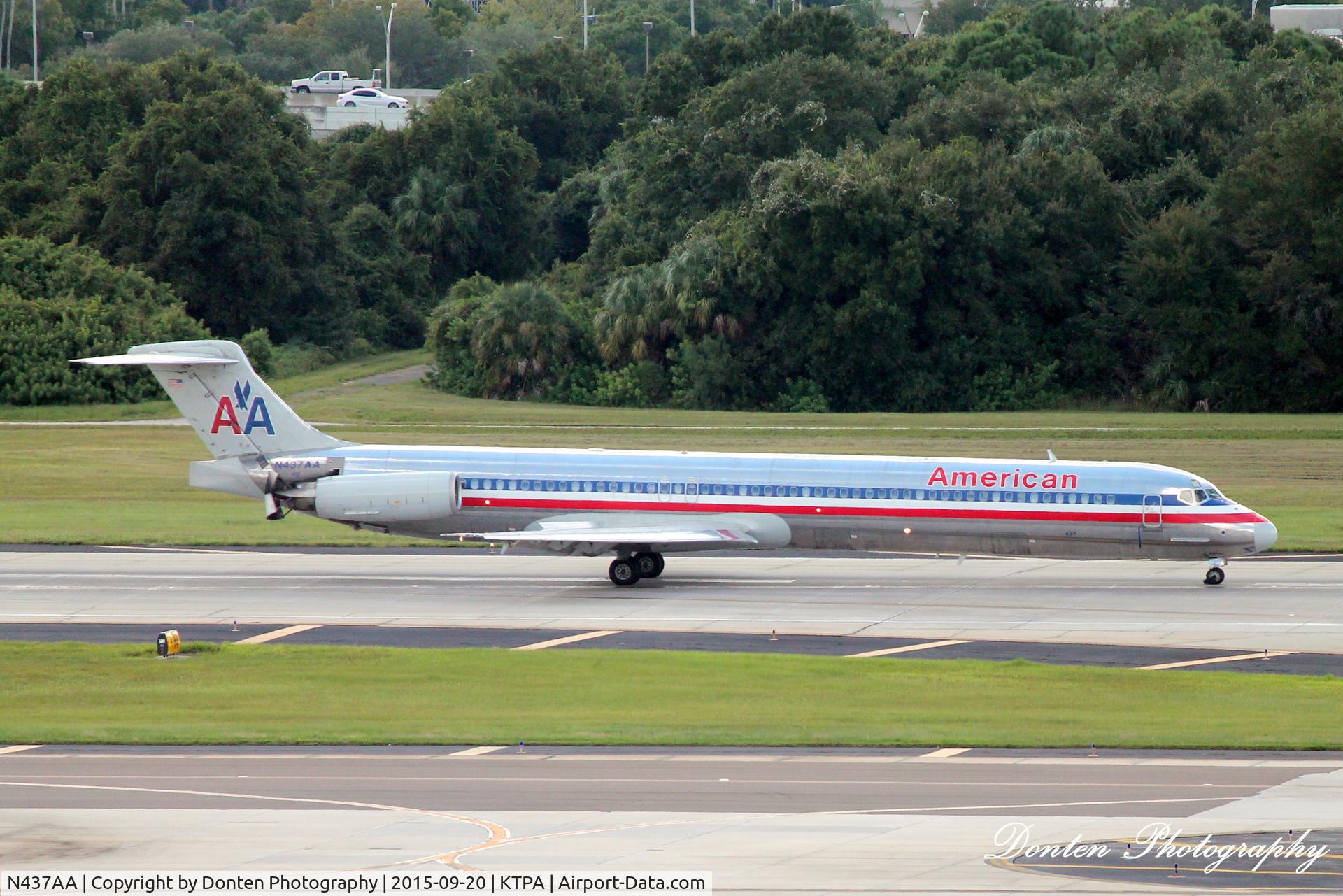 N437AA, 1987 McDonnell Douglas MD-83 (DC-9-83) C/N 49455, American Flight 1198 (437AA) arrives at Tampa International Airport following flight from Dallas-Fort Worth International Airport