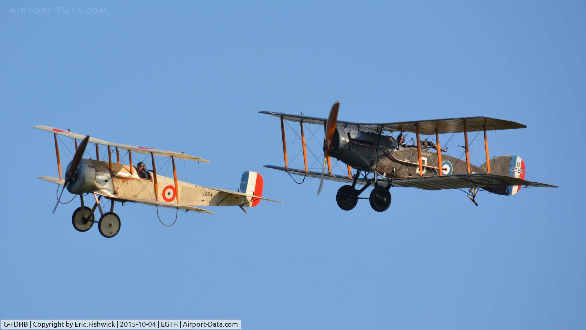 G-FDHB, 2014 Bristol Scout C Replica C/N LAA 353-14755, 45. G-FDHB with the Bristol F.2B Fighter at The Shuttleworth 'Uncovered' Airshow (Finale,) Oct. 2015.