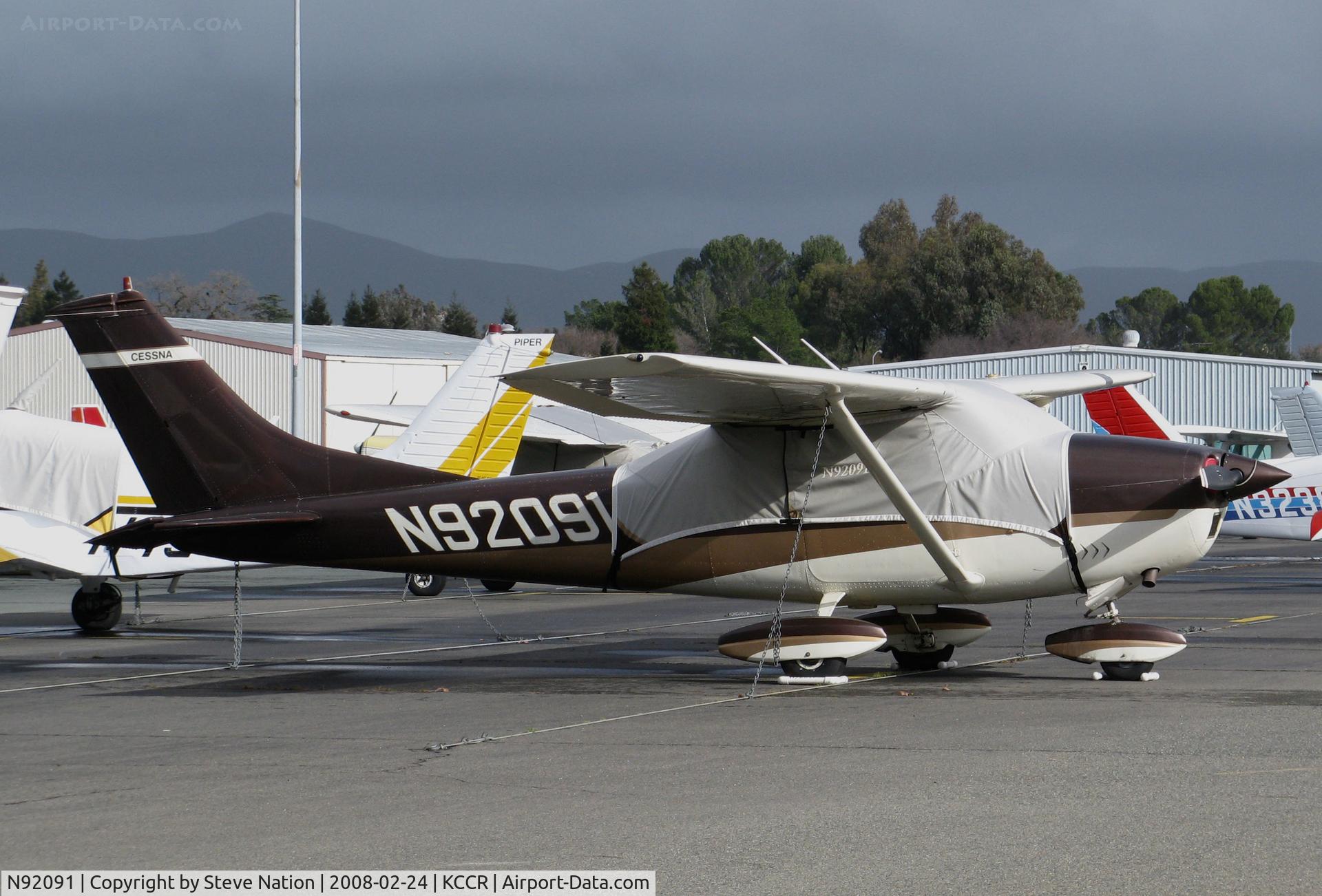 N92091, 1969 Cessna 182M Skylane C/N 18260040, Locally-based 1969 Cessna 182M @ Buchanan Field, Concord, CA with cockpit cover (registration cancelled 2010.01.04 as exported to South Africa - now ZS-SOE registed to A. C. Viljoen en Suens CC)