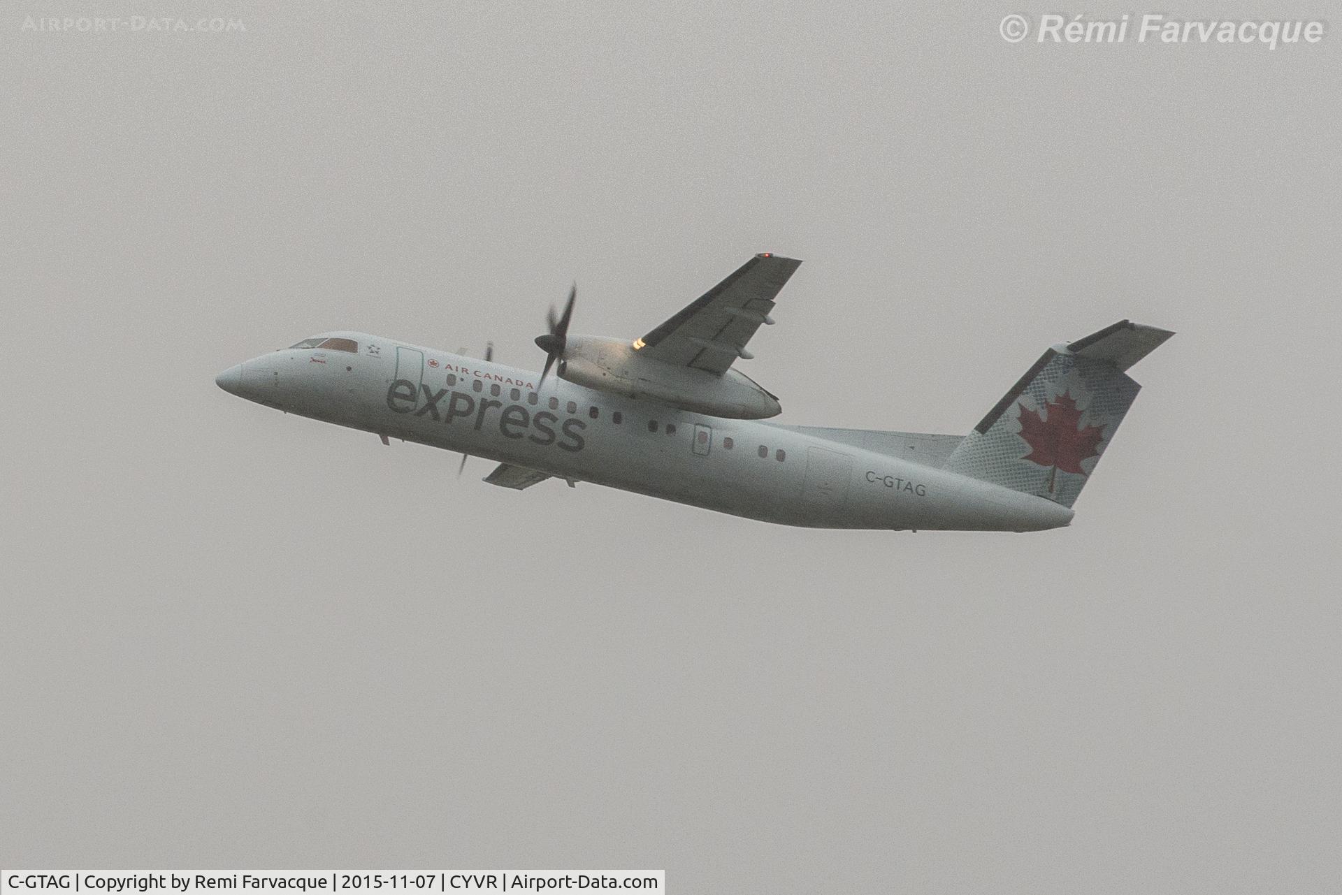 C-GTAG, 1990 De Havilland Canada DHC-8-301 Dash 8 C/N 200, Departure east from south runway