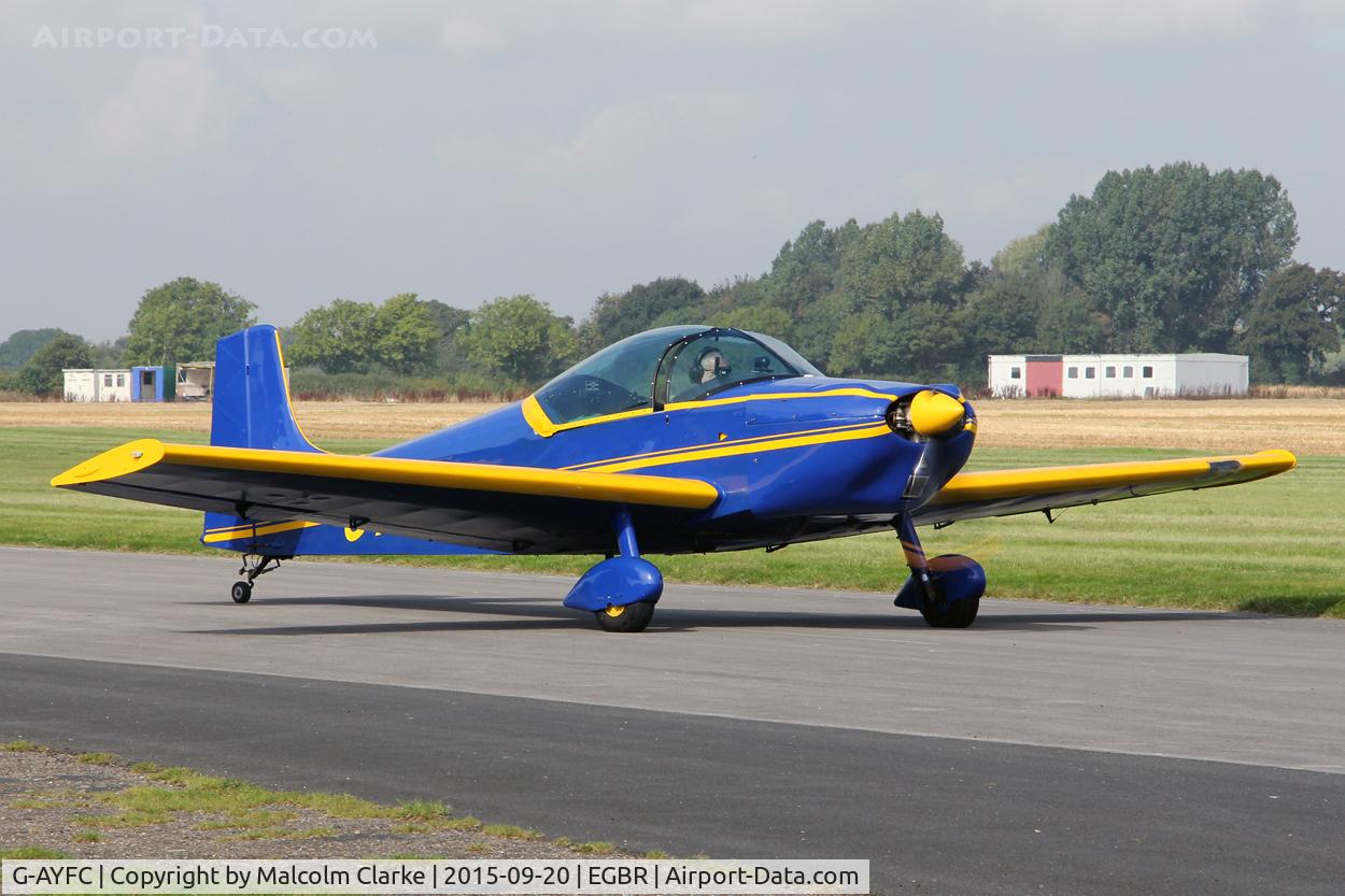 G-AYFC, 1970 Rollason Druine D-62B Condor C/N RAE/644, Rollason Druine D-62B Condor at The Real Aeroplane Club's Helicopter Fly-In, Breighton Airfield, September 20th 2015.