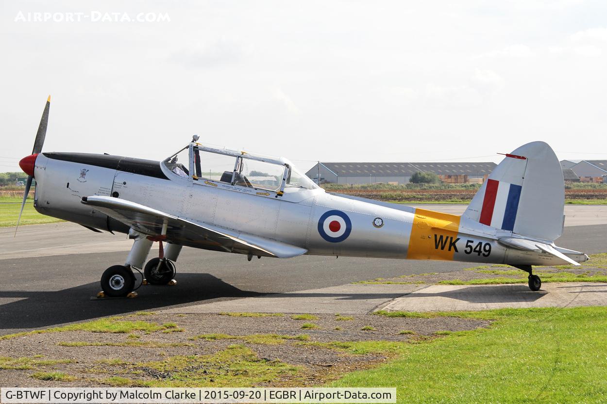 G-BTWF, 1951 De Havilland DHC-1 Chipmunk T.10 C/N C1/0564, De Havilland DHC-1 Chipmunk T.10 at The Real Aeroplane Club's Helicopter Fly-In, Breighton Airfield, September 20th 2015.