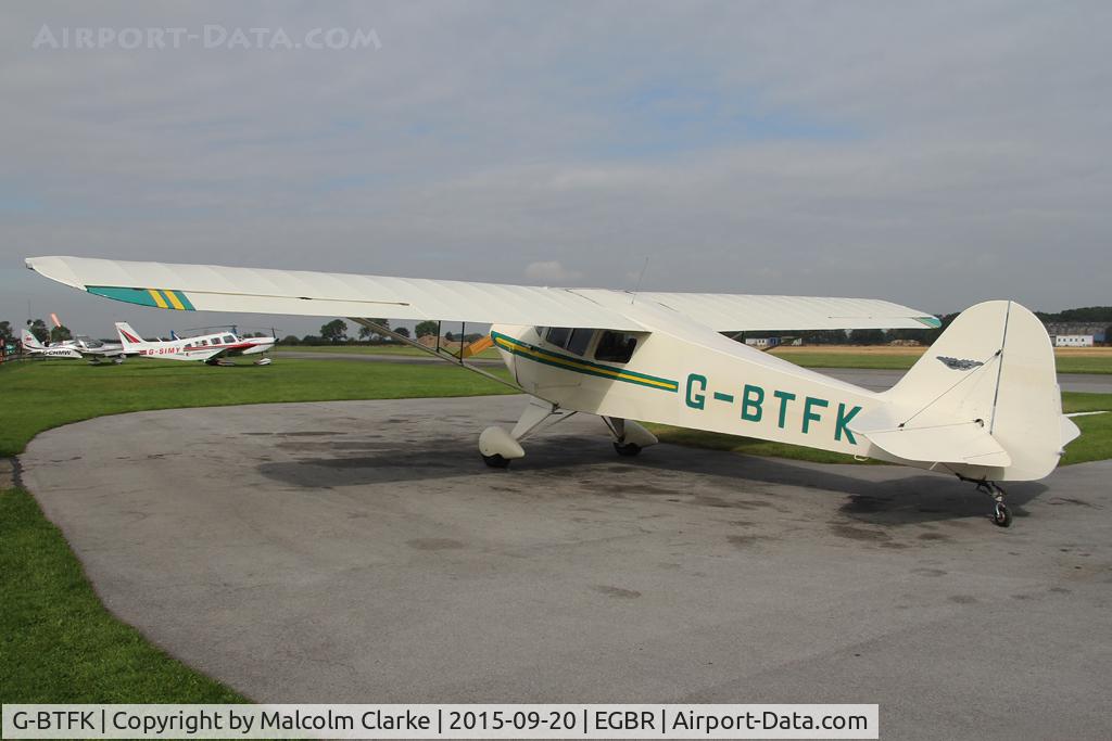 G-BTFK, 1947 Taylorcraft BC-12D Twosome C/N 10540, Taylorcraft BC-12D Twosome at The Real Aeroplane Club's Helicopter Fly-In, Breighton Airfield, September 20th 2015.
