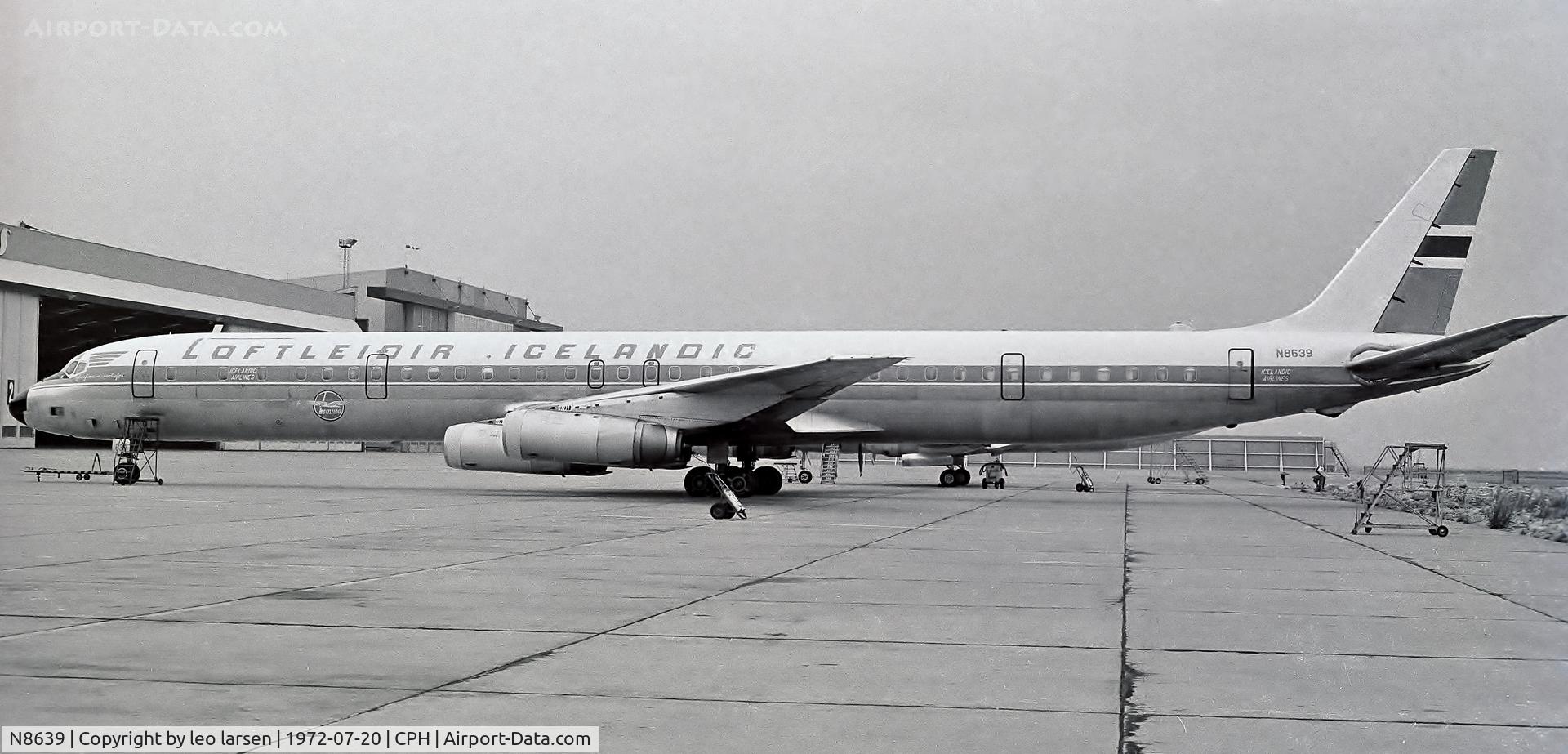 N8639, 1969 Douglas DC-8-63F C/N 46049, Copenhagen 20.7.72