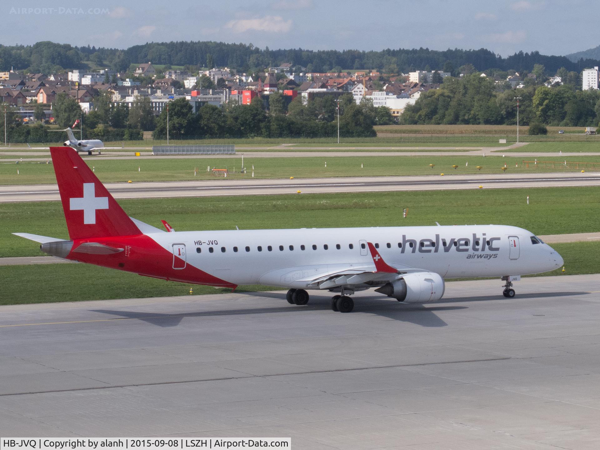 HB-JVQ, 2011 Embraer 190LR (ERJ-190-100LR) C/N 19000420, Taxying for departure at Zurich
