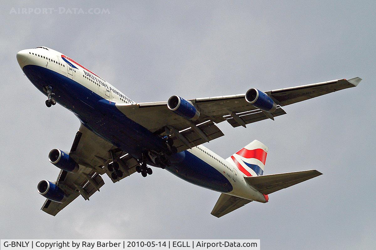 G-BNLY, 1993 Boeing 747-436 C/N 27090, Boeing 747-436 [27090] (British Airways) Home~G 14/05/2010. On approach 27R.
