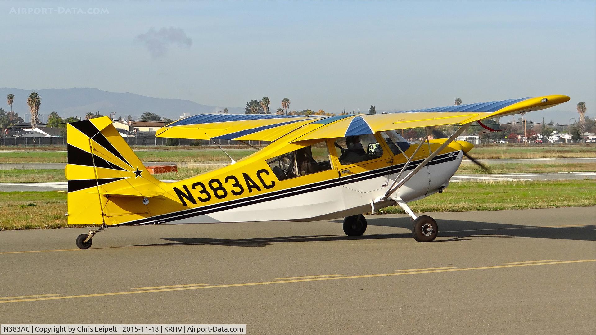 N383AC, 2001 American Champion 7ECA Citabria C/N 1383-2001, Attitude Aviation LLC (Livermore, CA) 2001 American Champion taxing to transient parking at Reid Hillview Airport, San Jose, CA.