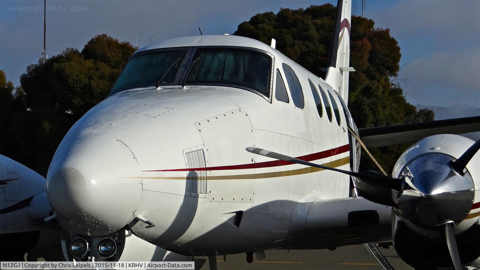 N12GJ, 1972 Beech E-90 King Air C/N LW-12, Locally-based 1972 Beechcraft King Air E-90 sitting on the transient ramp at Reid Hillview Airport, San Jose, CA.