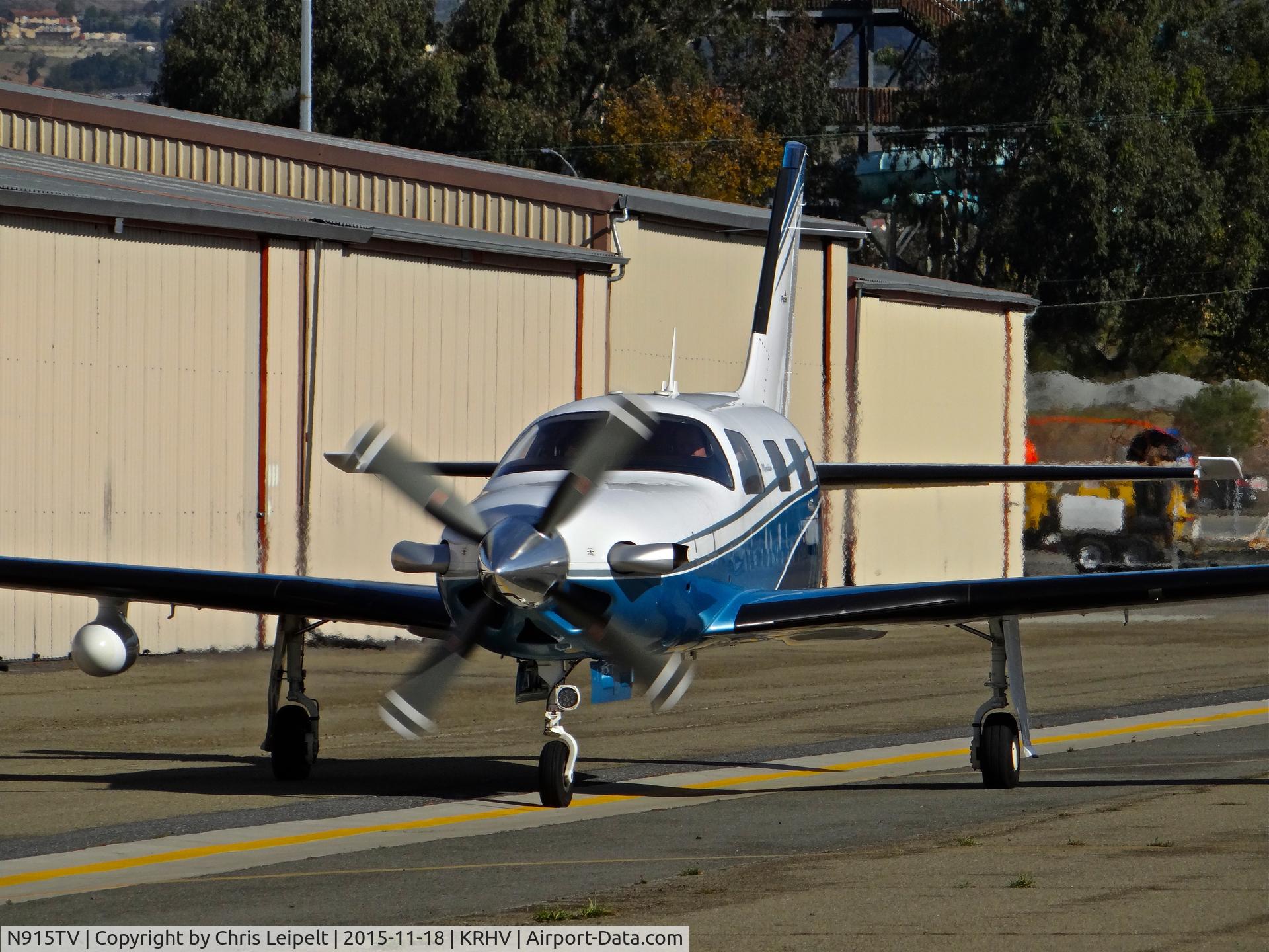 N915TV, 2010 Piper PA-46-500TP Meridan C/N 4697443, Locally-based Piper Meridian taxing out for departure at Reid Hillview Airport, San Jose, CA.
