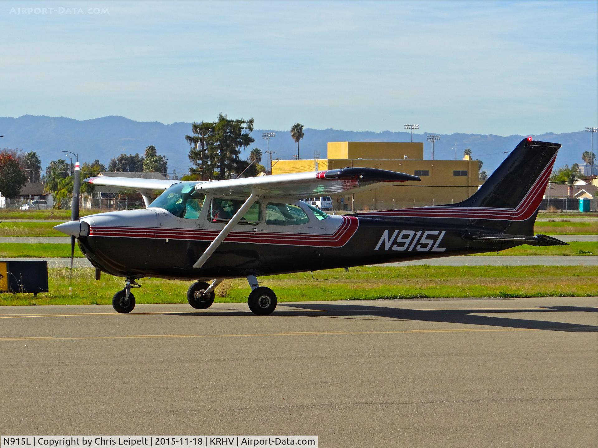N915L, 1976 Cessna 172M C/N 17267355, Locally-based 1976 Cessna 172M taxing out for departure at Reid Hillview Airport, San Jose, CA.