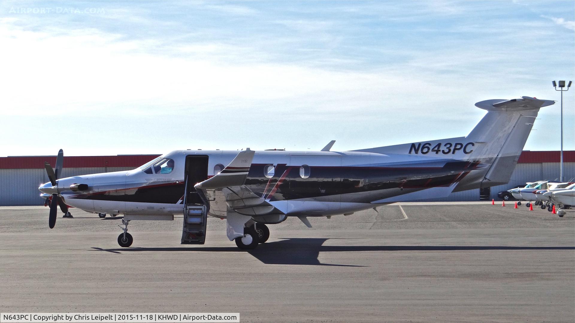 N643PC, 2005 Pilatus PC-12/45 C/N 643, RKI Pilatus LLC (Belmont, CA) 2005 Pilatus PC-12/45 preparing for start up at Hayward Executive Airport, Hayward, CA.
