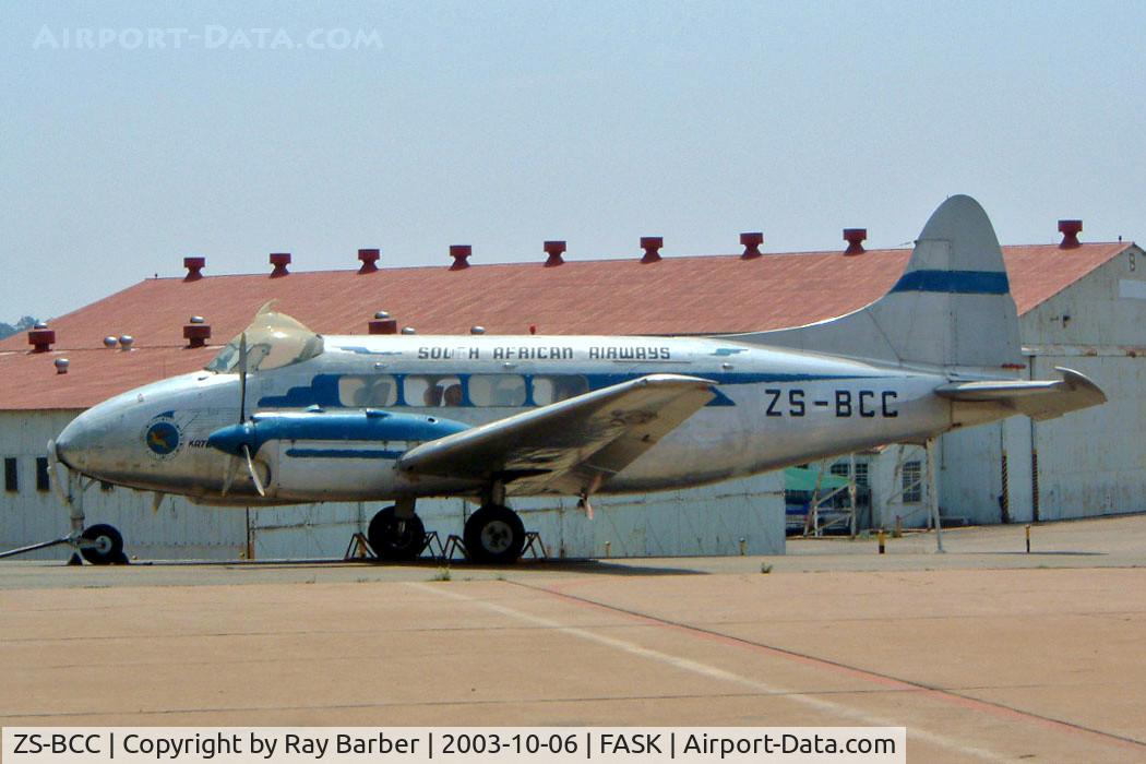 ZS-BCC, 1947 De Havilland DH-104 Dove 6 C/N 04079, De Havilland DH.104 Dove 6 [04079] (South African Airways) Swartkop~ZS 06/10/2003