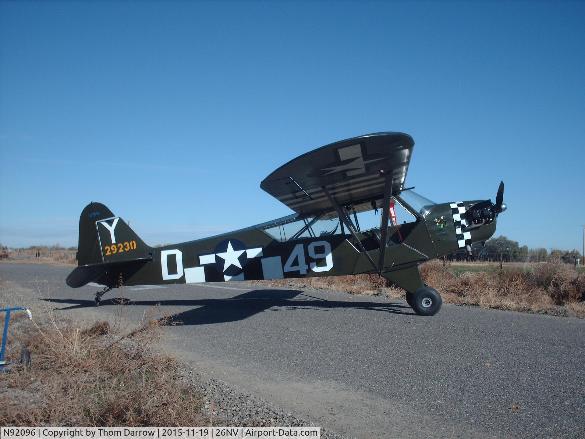 N92096, 1946 Piper J3C-65 Cub C/N 16531, taken at Darrow Field 26NV