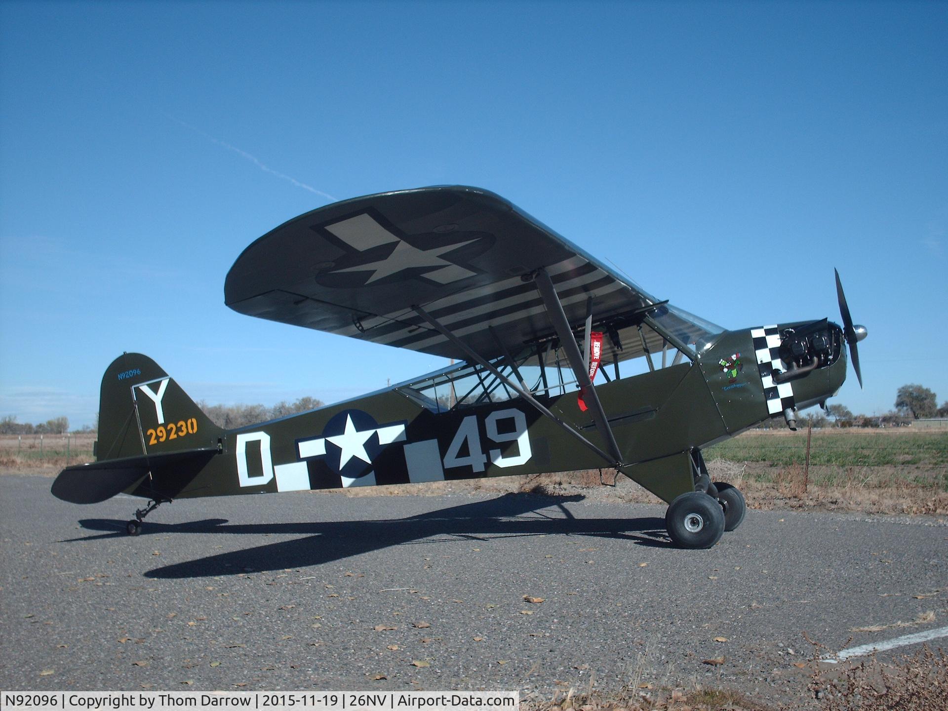 N92096, 1946 Piper J3C-65 Cub C/N 16531, Photo taken at 26NV Darrow Field