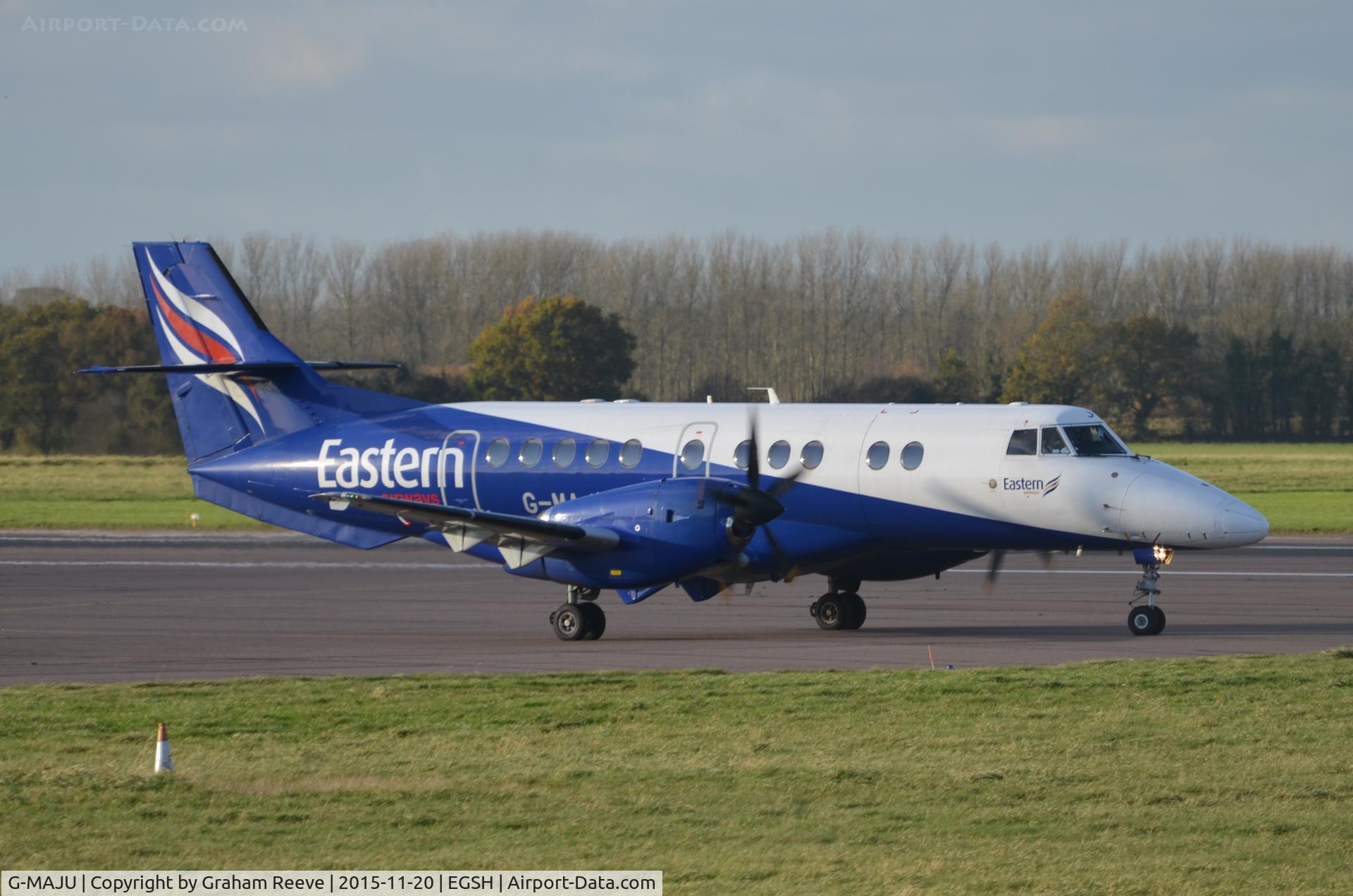 G-MAJU, 1995 British Aerospace Jetstream 41 C/N 41071, About to depart from Norwich.