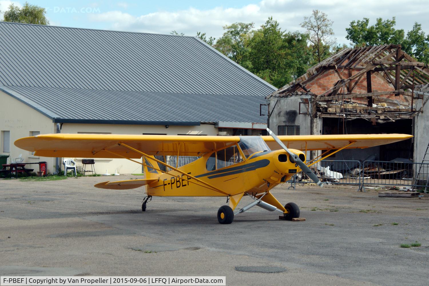 F-PBEF, Piper SA-18 Super Cub C/N 01, Nice looking Super Cub of the Amicale Jean-Baptiste Salis at La Ferté-Alais airfield in France