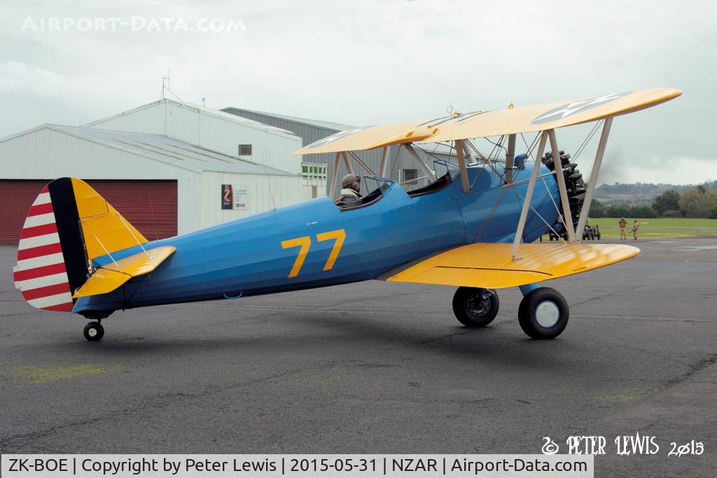 ZK-BOE, 1942 Boeing PT-13D Kaydet (E75) C/N 75-5064, Stearman Syndicate, Drury