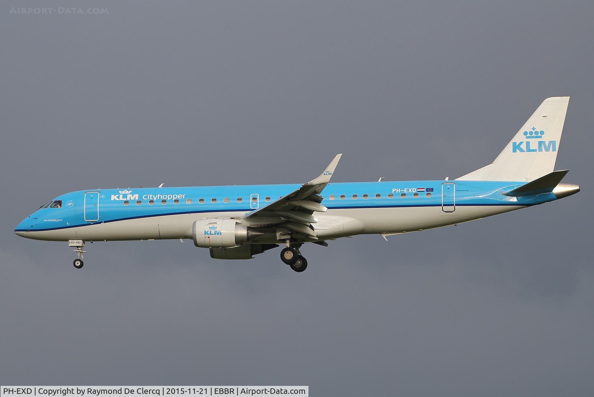 PH-EXD, 2014 Embraer 190LR (ERJ-190-100LR) C/N 19000661, Short final at Brussels Airport.
