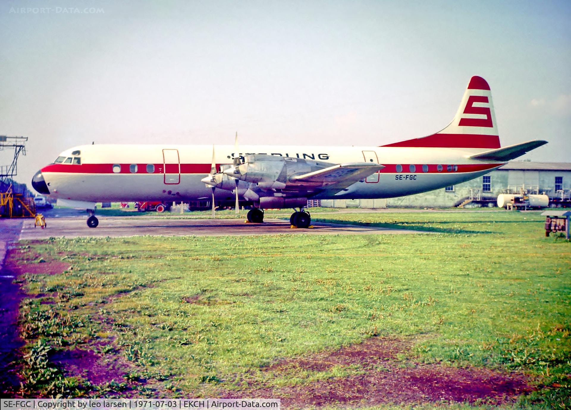 SE-FGC, 1959 Lockheed L-188C  Electra C/N 1075, Copenhagen 3.7.71