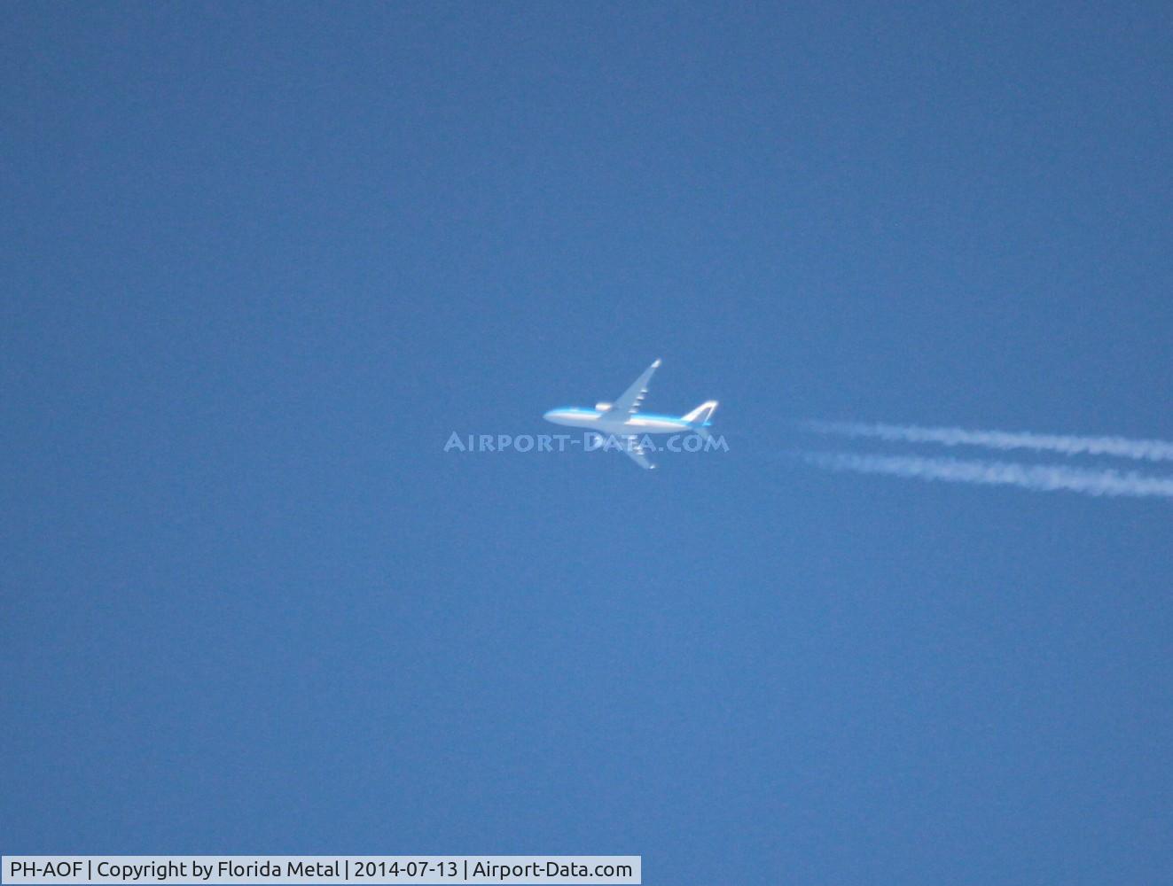 PH-AOF, 2006 Airbus A330-203 C/N 801, KLM A330-200 flying DFW-AMS 36,000 ft over Michigan