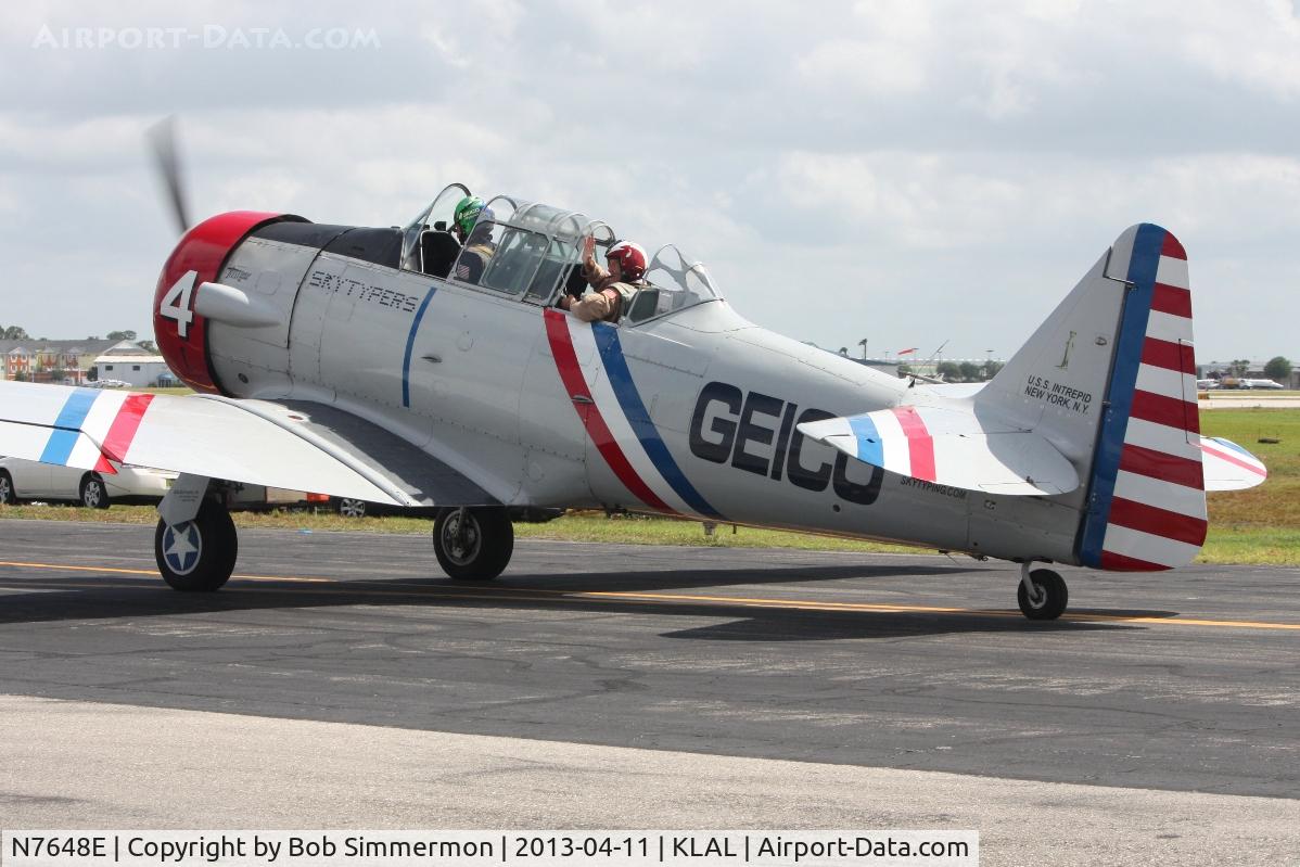 N7648E, 1942 North American SNJ-3 Texan C/N 78-6987, Sun N Fun 2013