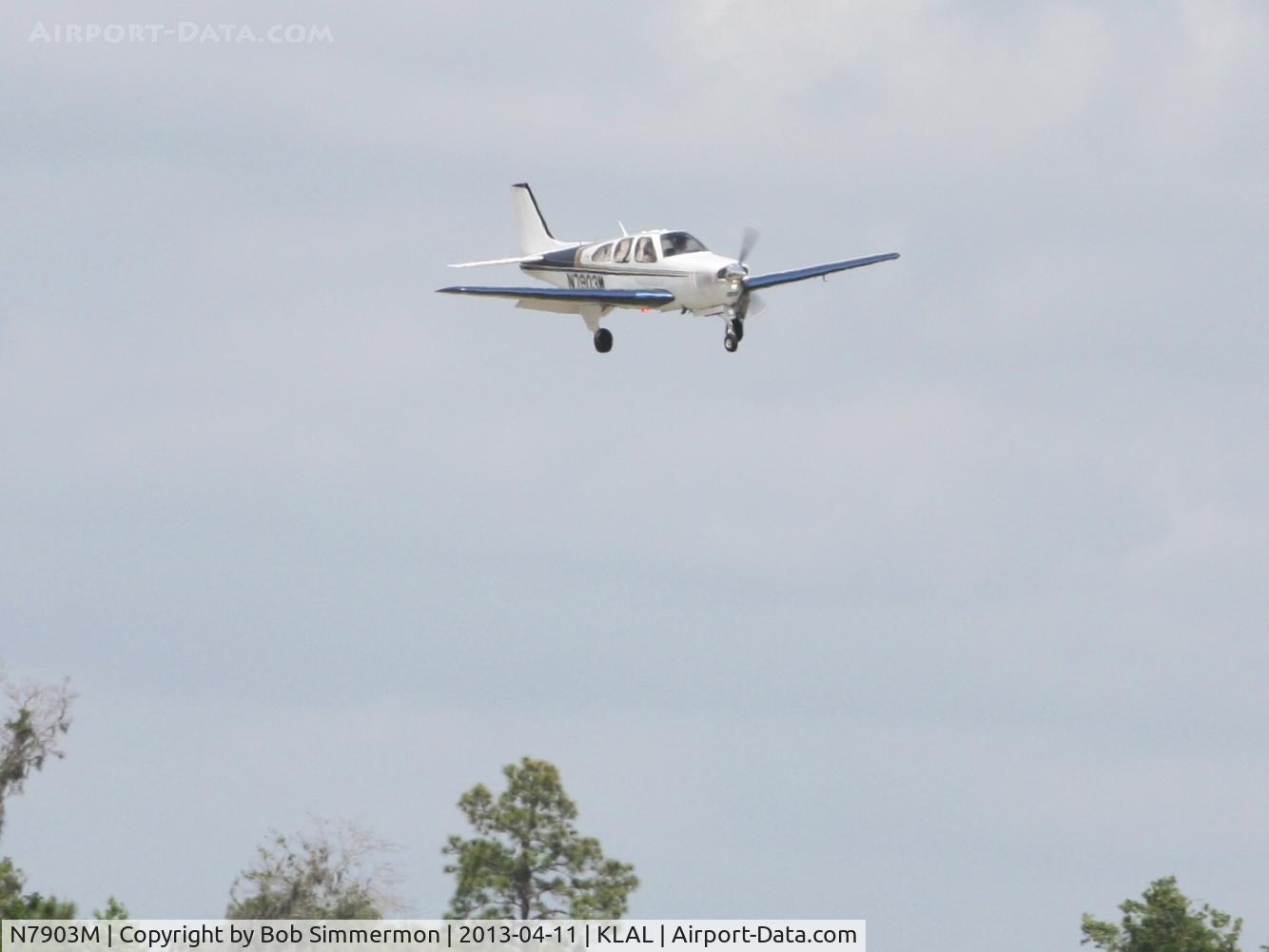 N7903M, 1966 Beech 35-C33A Debonair C/N CE-72, Arriving at Lakeland, FL - Sun N Fun 2013