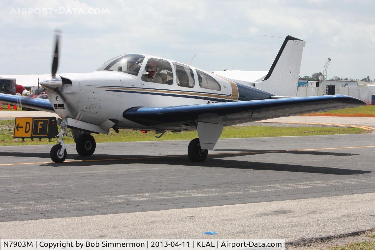 N7903M, 1966 Beech 35-C33A Debonair C/N CE-72, Arriving at Lakeland, FL - Sun N Fun 2013