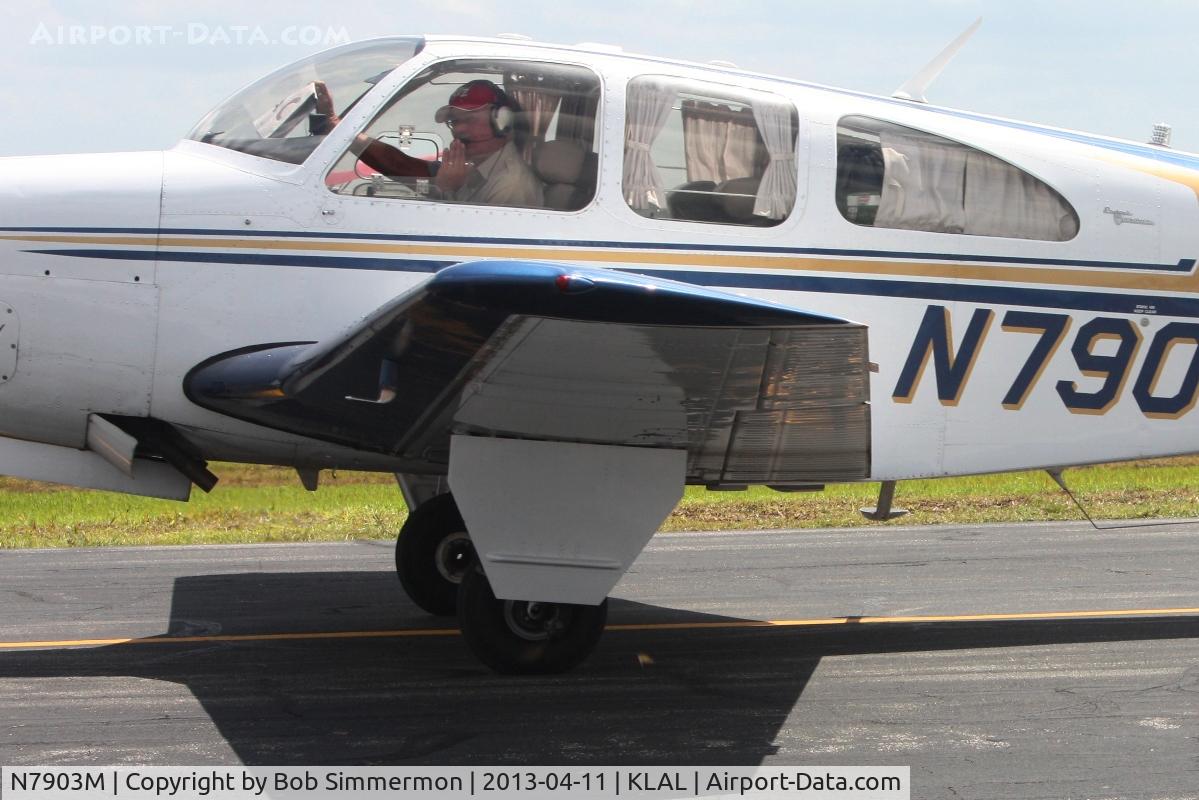 N7903M, 1966 Beech 35-C33A Debonair C/N CE-72, Arriving at Lakeland, FL - Sun N Fun 2013