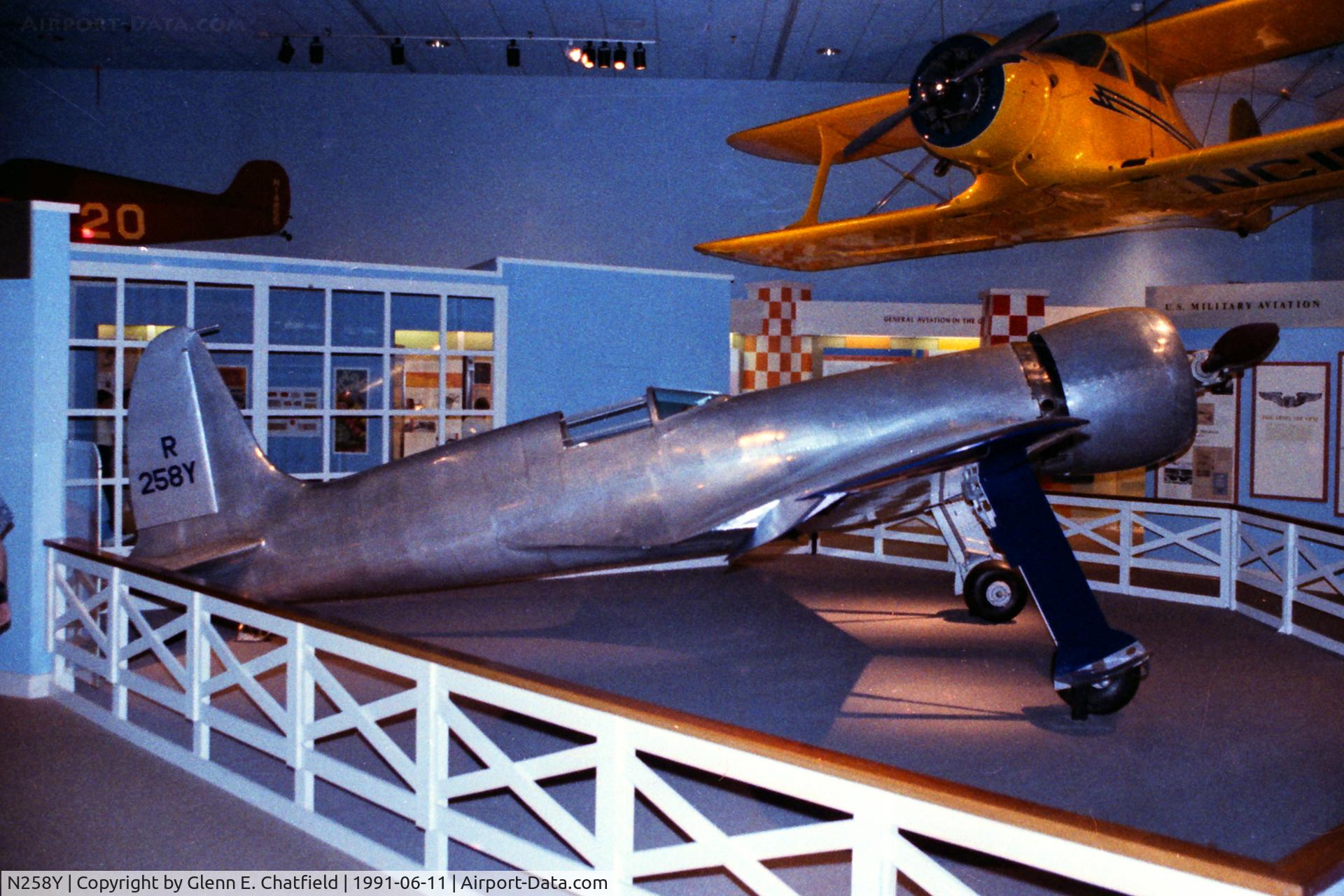 N258Y, 1935 Hughes H-1 C/N 1, At the National Air & Space Museum